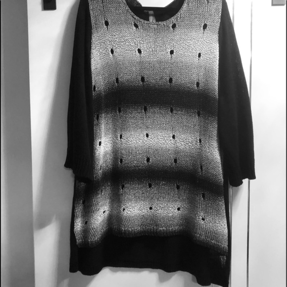 Sweaters - Plus Size 4X Ombré Bl/Grey Tunic Sweater Pennington’s